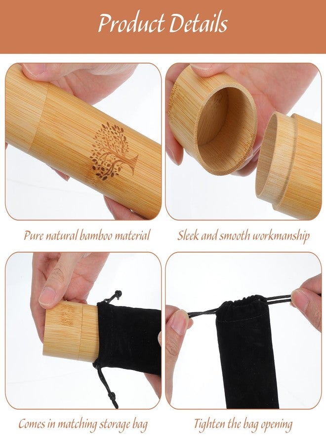 JOUTYFOR 4 Set Bamboo Scattering Urns for Ashes 9'' x 2'' Eco Friendly Scattering Cremation Tubes for Human Adult Tree Small Tube Keepsake Urn and Black Velvet Bag for Spreading Human Pet Dog Cat Ashes - Image 3